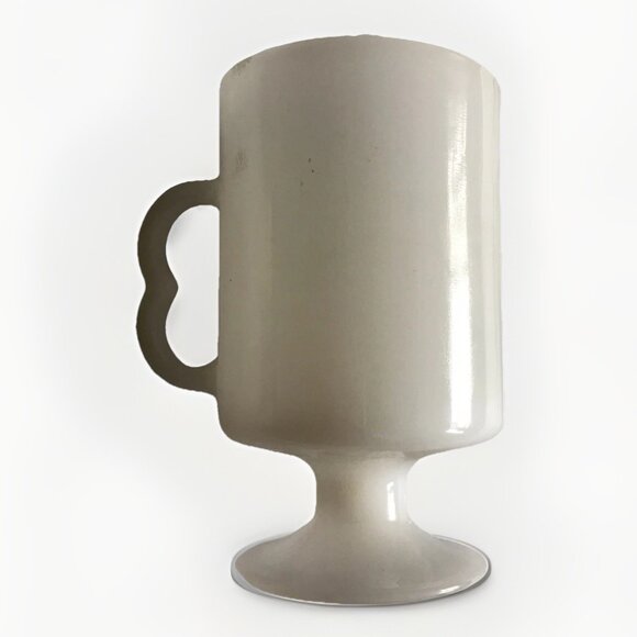 Vintage Disney Donald Duck White Milk Glass Pedestal Footed Cup Mug - Picture 3 of 3